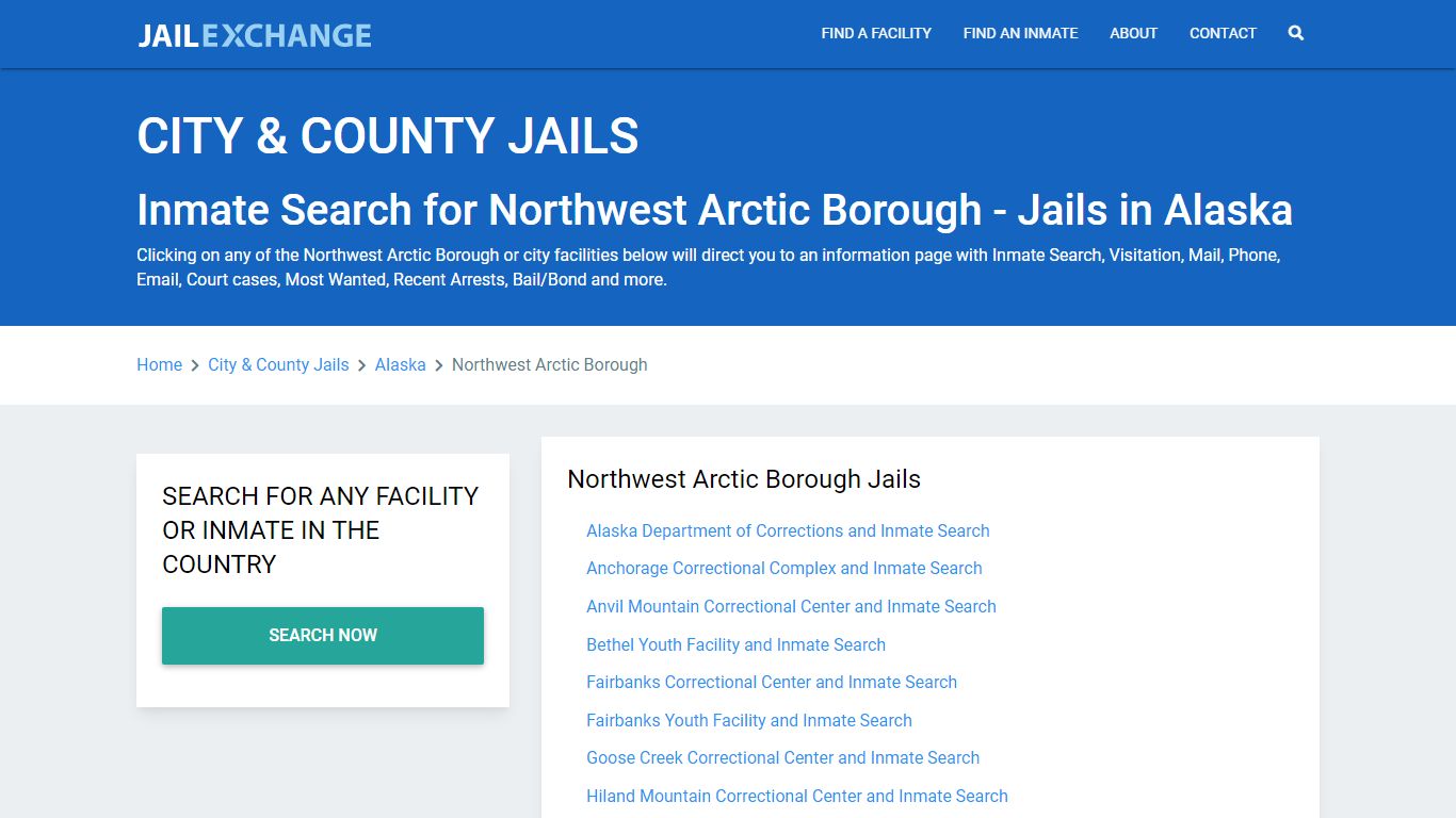 Inmate Search for Northwest Arctic Borough - Jails in Alaska