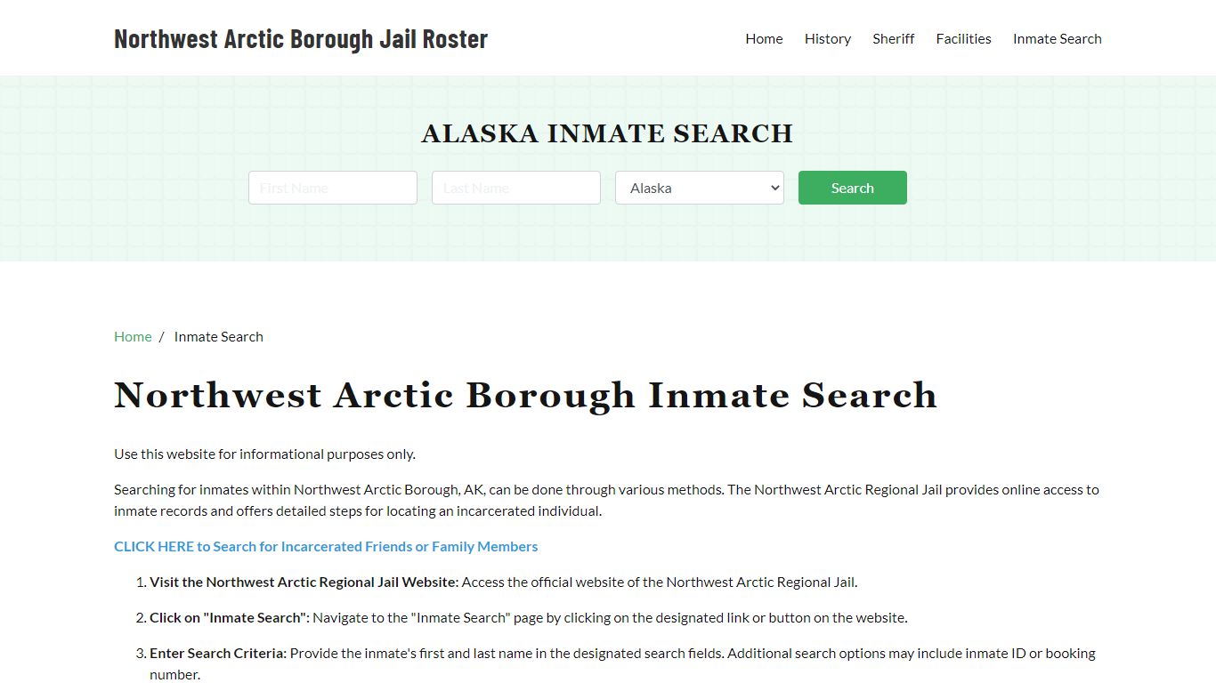 Northwest Arctic Borough, AK Detainee Lookup